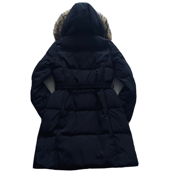 Michael Kors Down Fill Water Wind Resistant Belted Zip Up Navy Puffer Coat Sz S - Picture 2 of 13